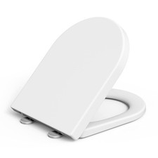 WC Sitz mit Absenkautomatik Toilettensitz D-Form Toilettendeckel Klodeckel