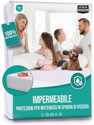 Utopia Bedding Matratzenauflage Doppelbett Wasserdicht 160 x 190 x 30 cm, Visco