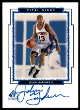 1999-00 SP Top Prospects Vital Signs Jelani Gardner Auto Pepperdine Waves #JG