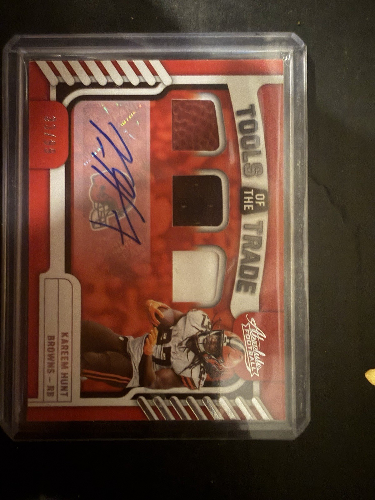 2022 Panini Absolute Tools of the Trade Materials Triple Autos Kareem Hunt 33/99