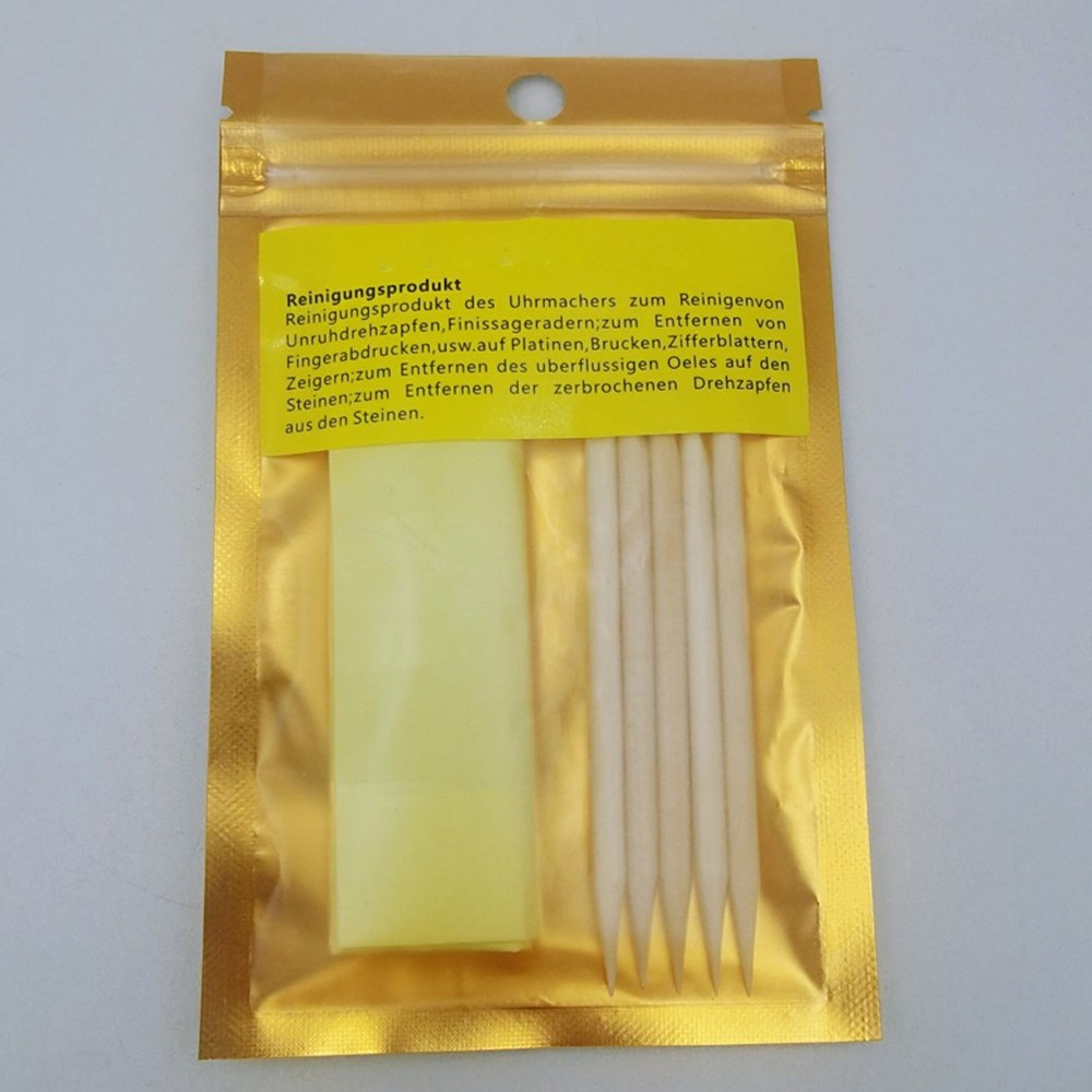 Clean Yellow Tag Watch Movement Cleaning Clay+Wooden Stick Kit Watchmaker Cleaner Repair ...