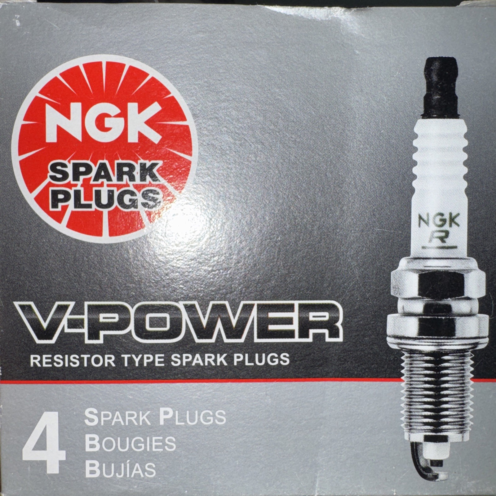 NGK 3672 LFR6A-11 V-Power Spark Plug - Pack of 4