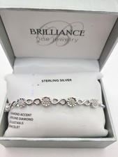 Brilliance Sterling Silver 1/10 CTTW Diamond Bracelet I / I2-I3 J1- 8 inch