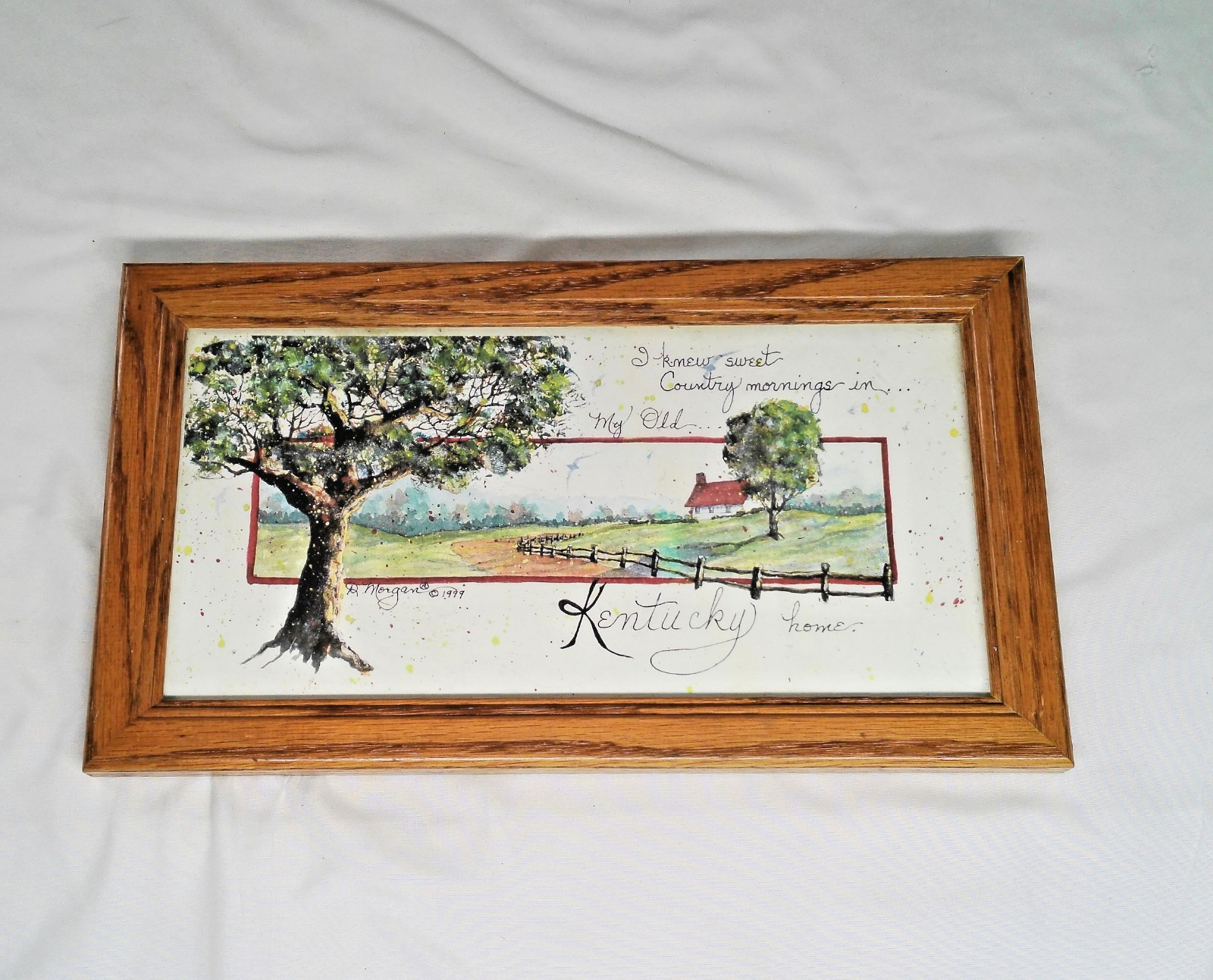 D Morgan Kentucky Home Framed Art Print Country Farm Landscape Tree Wall Decor