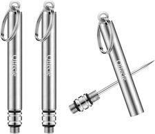 Portable Mini Titanium Toothpicks Holder, 2 Pieces Stainless Steel Metal