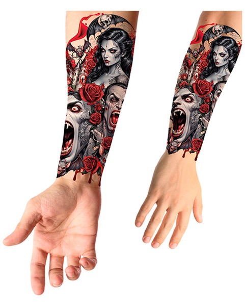 Vampir Tattoo Klebetattoo Mit Gothic Motiven 14 X 30 Cm FüR Halloween Fasching-image