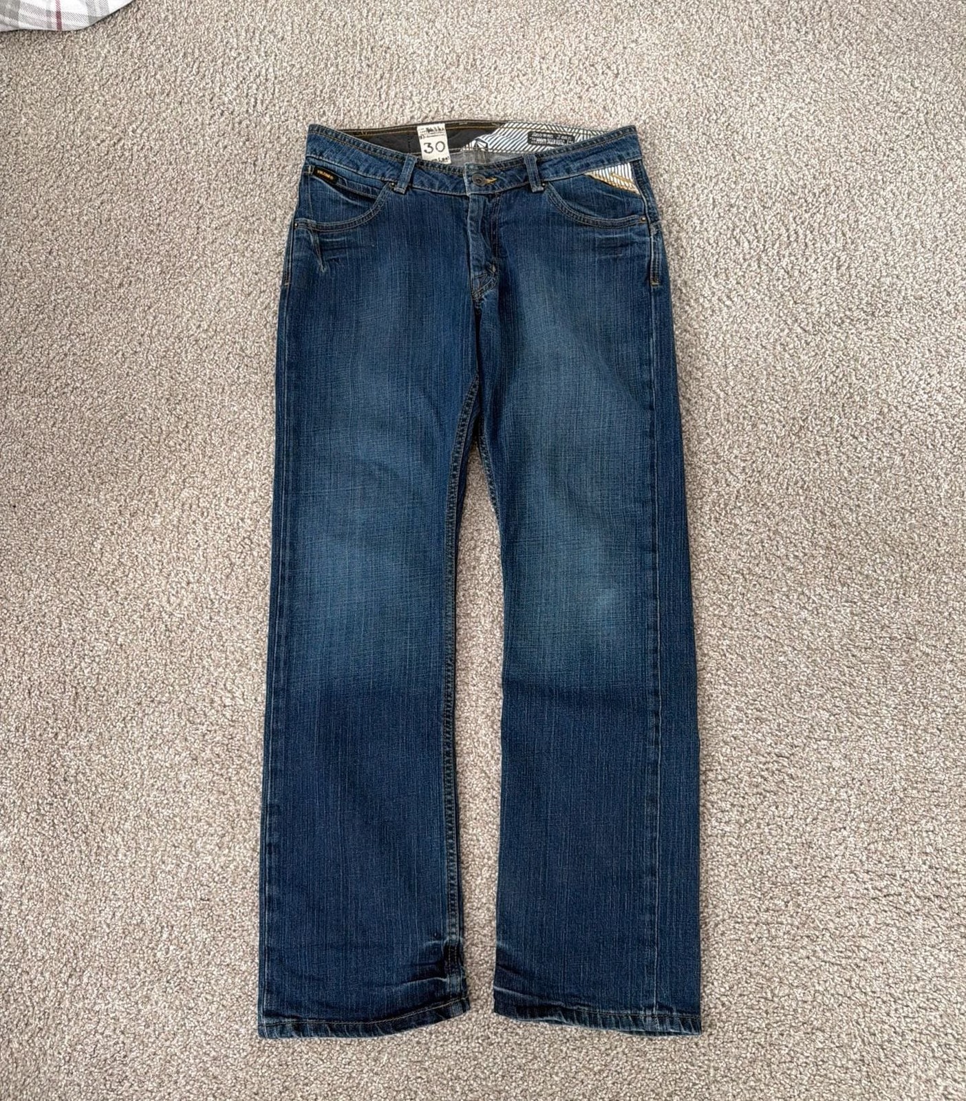 Volcom Known Jean Classic Straight Leg Dark Wash Denim Size 