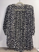 Oscar de la Renta Vintage Swim Cover Up S/M Black White Sheer Lightweight 90s