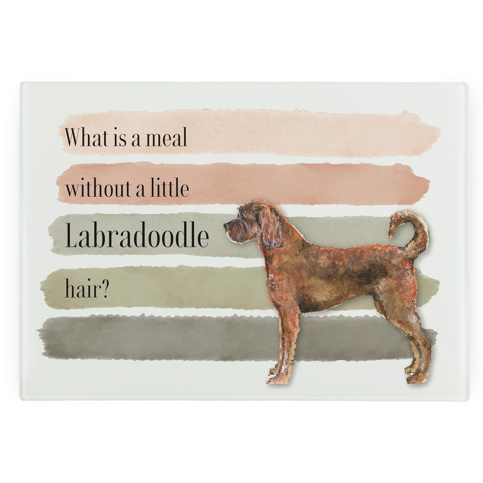 Funny Dog Themed Kitchen Gifts - Labradoodle Large Glass Worktop Protector