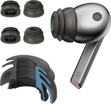 Premium Multi-Flange Eartips for Galaxy Buds3 Pro Black, Medium   Always Fits,