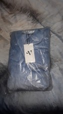 Velour Rib Dressing Gown Blue