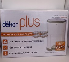 Dekor Plus Diaper Pail 4 Refills, Box Holds Up To 2320 Diapers Open Box Full 