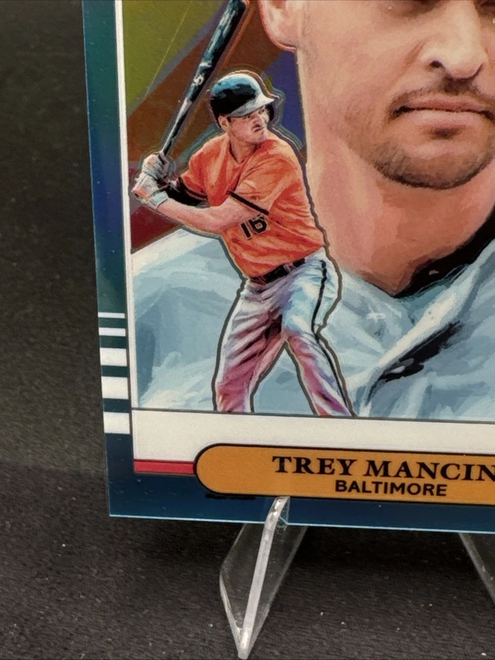 2019 Panini Donruss Optic Diamond Kings Trey Mancini #5 Carolina Blue Prizm /50 - Image 4 of 4