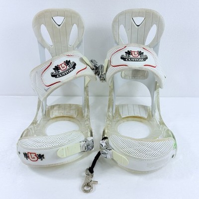Burton Custom Snowboard Bindings White Red Men's Size Large Vintage 2000's