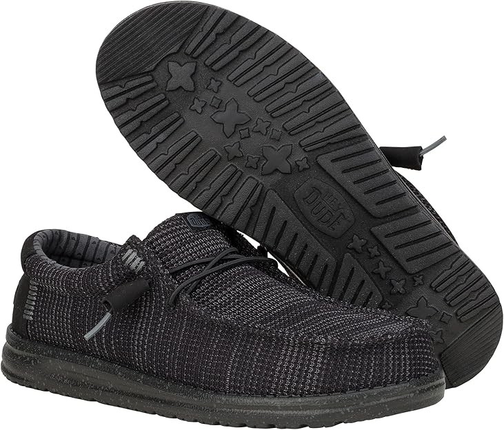 HEYDUDE 41898-060 Wally Stretch Sox Loafers for Men, Black, Size