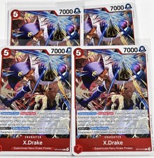 (4x) X.Drake OP14-016 The Azure Sea’s Seven - One Piece Foil Card Playset