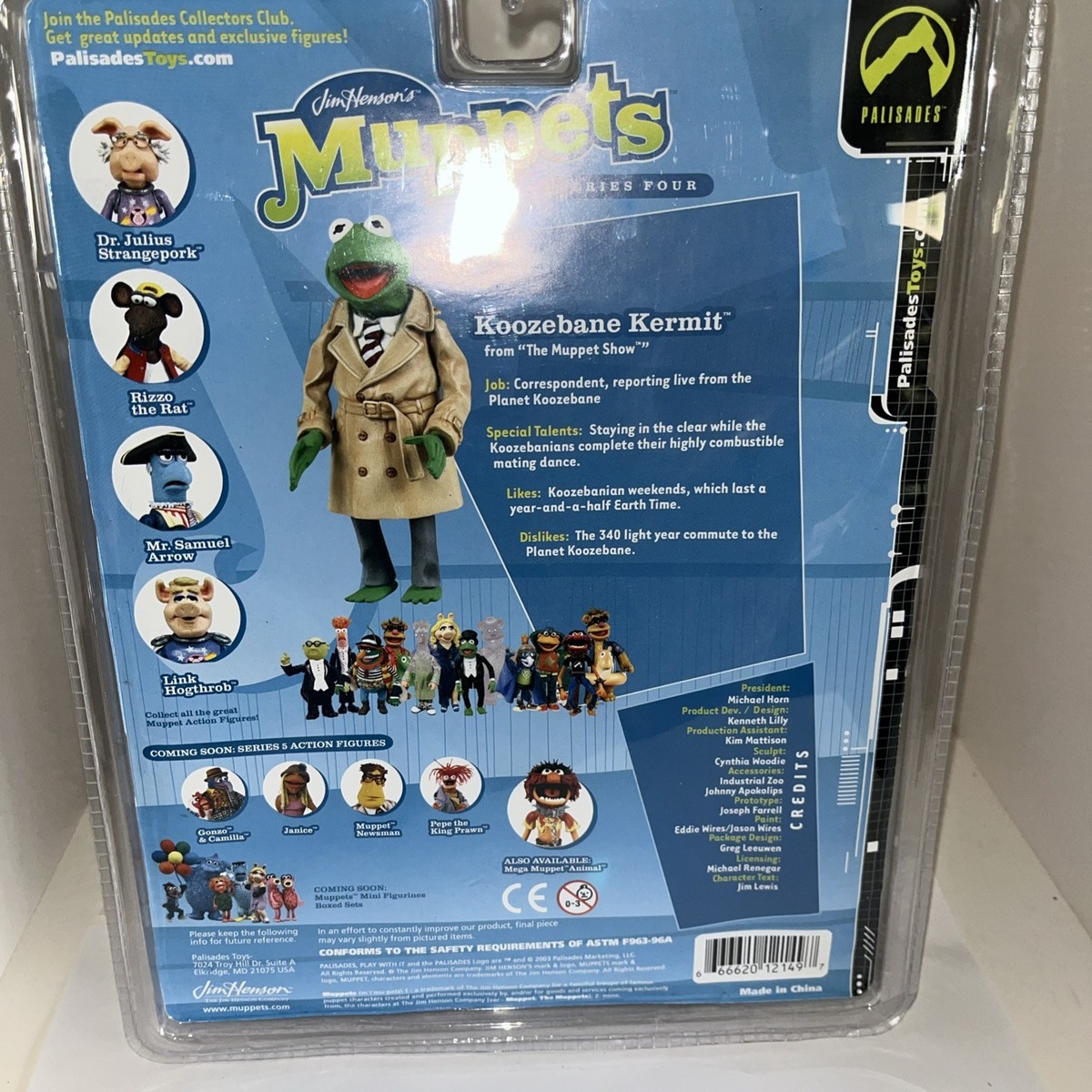KOOZEBANE KERMIT PALISADES TOYS ACTION FIGURE VINTAGE MUPPETS
