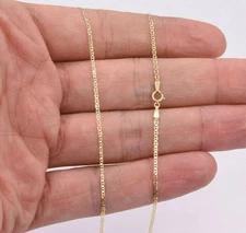 1.4mm Mariner Anchor Link Chain Necklace Real 10K Yellow Gold 22"