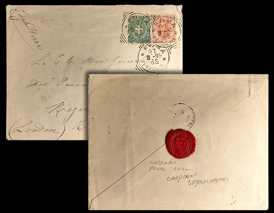 Cover 1899 Itali Roma To England London