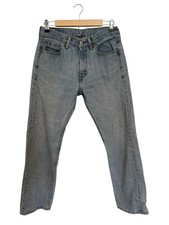 Levi's 505 Blue Denim Straight Leg Jeans Regular Fit Men's