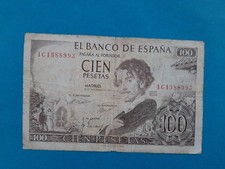 1 x 100 Pesetas Spanien / Geldschein Banknote von 1965
