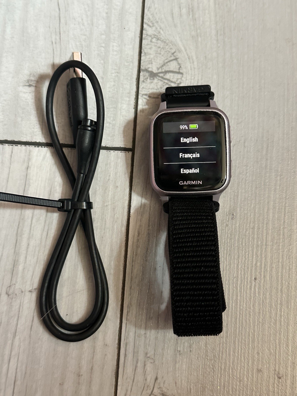 Garmin Venu SQ Smartwatch with Adjustable Nylon Strap in Orchid Purple-image