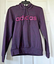 ADIDAS Purple Fleece Logo Pullover Hoodie Sweatshirt Juniors Size S NWOT