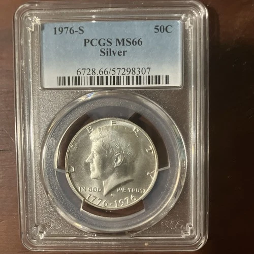 1976 S 50C Silver Kennedy Half Dollar PCGS MS66