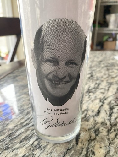 Vintage 1970 Ray Nitschke Green Bay Packers Highball Pizza Hut vetro-come nuovo - Foto 1 di 3
