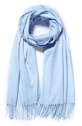  Women's Pashmina Shawl Wrap for Evening Dress Bridesmaid Wedding Light Blue