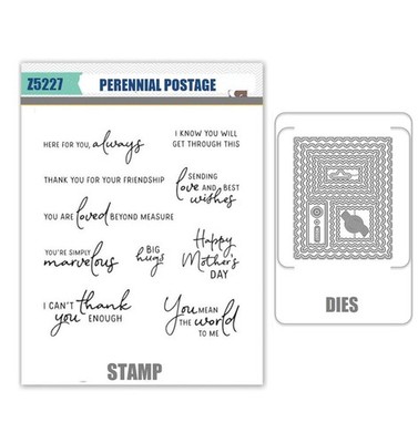 PERENNIAL POSTAGE Stamps and Metal Cutting Dies DIY Scrapbooking Paper Card