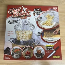 Original Chef Basket 12 in 1 Kitchen Tool Collapsible Colander Strainer NEW