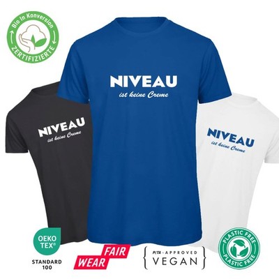 Herren T-Shirt mit lustigem Spruch Niveau ist keine Creme Funshirt Bio Baumwolle