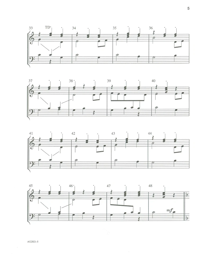 Rondo Sheet Music Handbells 2 Octaves 1992 Linda Thompson - Image 3 of 4