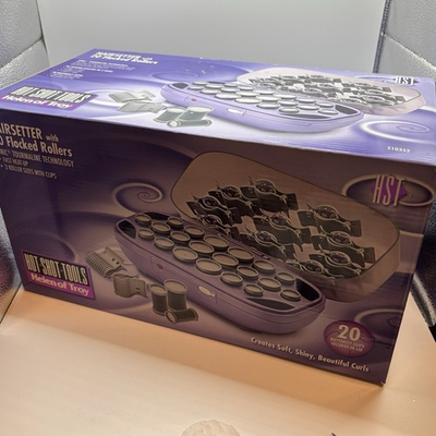 #ad Helen Of Troy Hot Shot Tools Hairsetter 20 Flocked Rollers w Clips 510352 $37.25