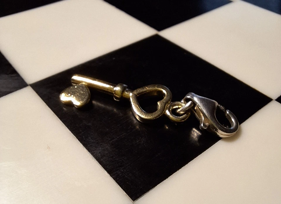 Thomas Sabo Key 🗝️ Love Lock Heart Gold Plated 🔐 House Door Silver Charm - Image 2 of 4