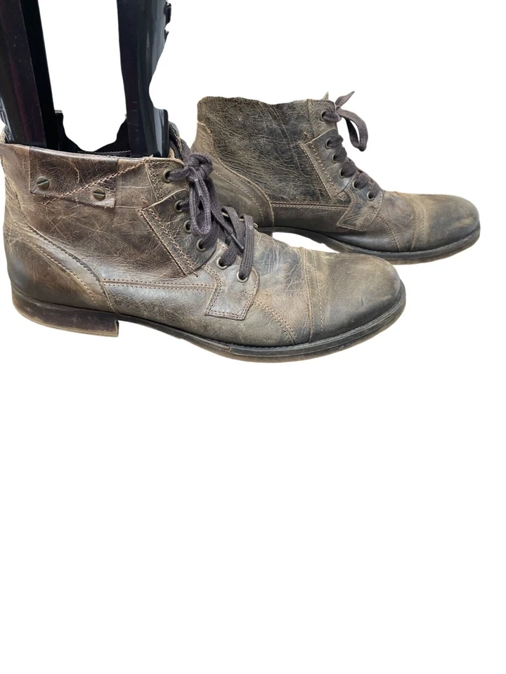 Bullo Boxer Hombres Cuero Marrón Botines Chukka Botas Talla 13 SKU 9519 Foto 4 de 4