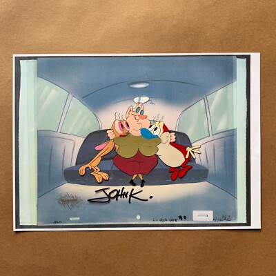 Ren & Stimpy It's a Dog's Life Animation Art Production Cel Signed