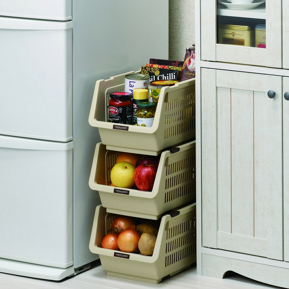 1 pcs Japanese Stackable Storage Bin Kitchen Pantry Organizers