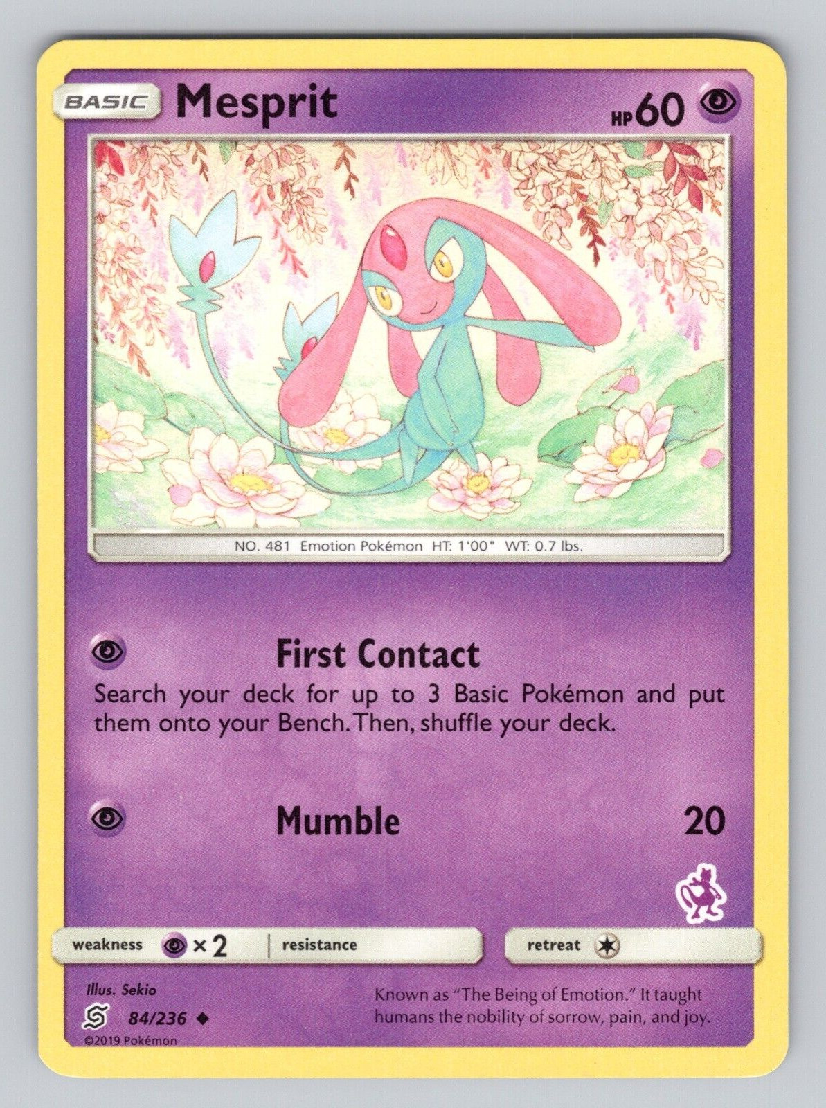 2019 Mesprit Pokemon Card Unified Minds Base Set #84/236