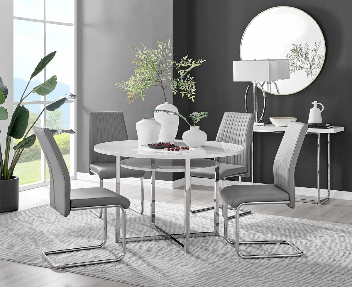Gloss dining table and 4 chairs cheap
