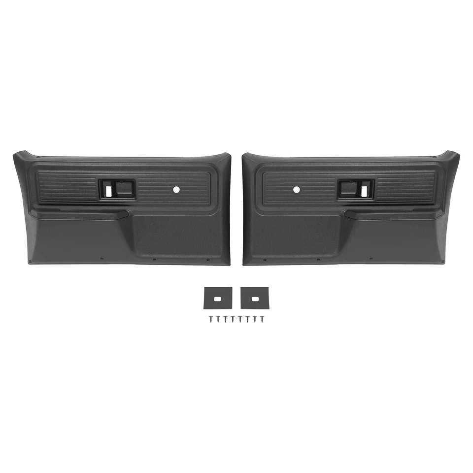 Black Inner Door Panels Left+Right For Chevrolet/ GMC Truck 1977 1978 1979 1980 - Image 3 of 4