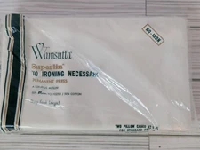 NOS Wamsutta Superlin Pair of Standard Pillowcase White Muslin Vintage New