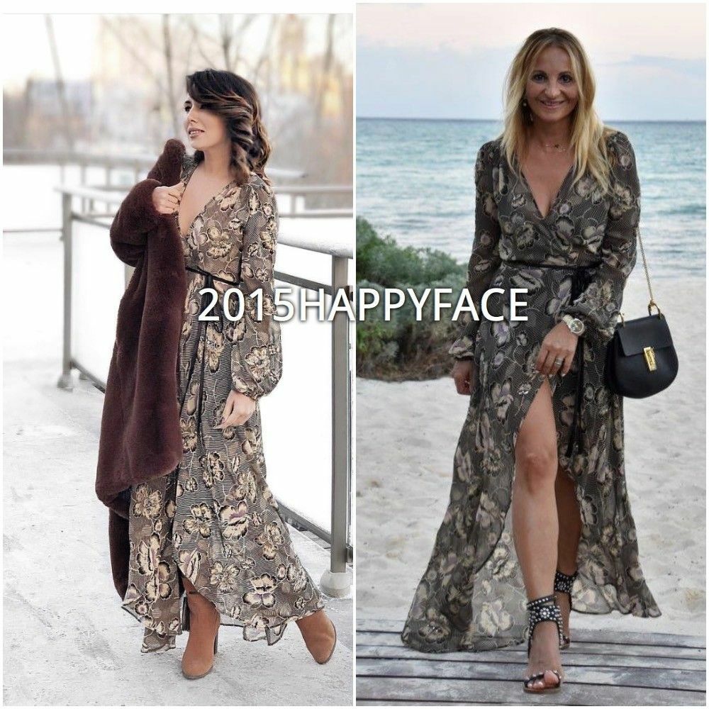 ZARA New Floral Printed Crossover Maxi Long Dress With
