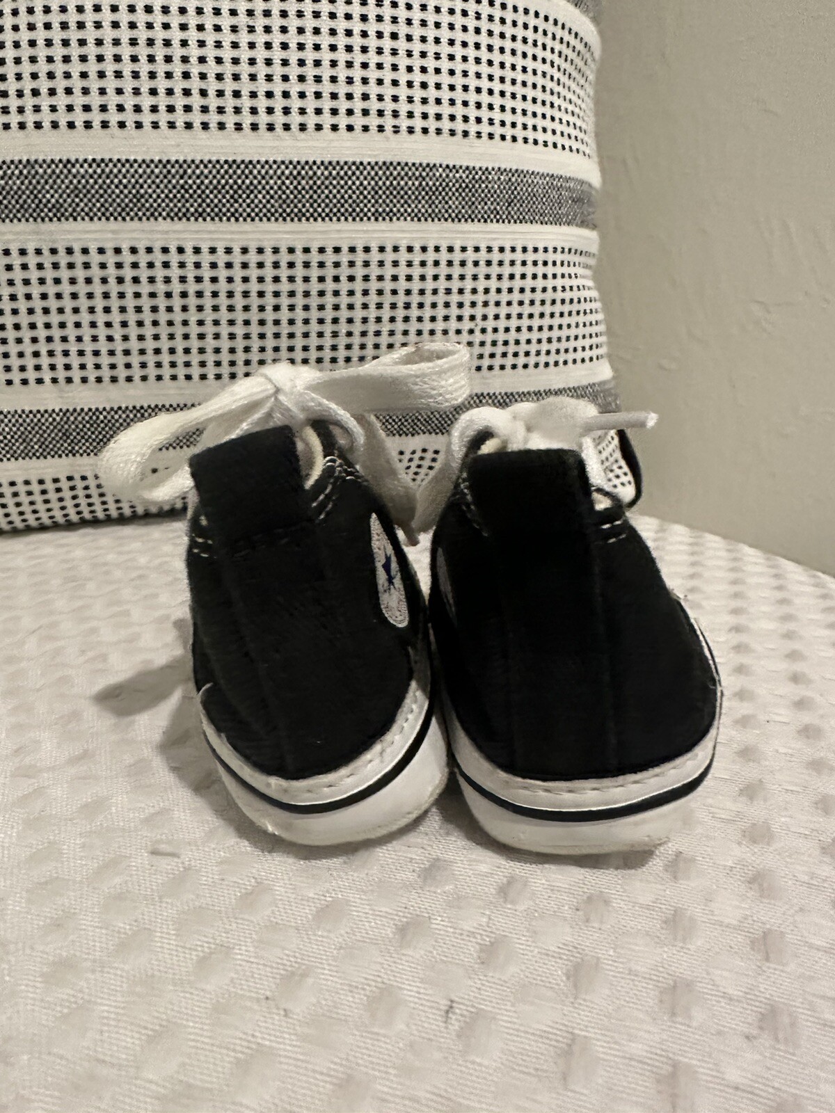 PONY Scarpe da culla Baby's First Converse taglia 2 Chuck Taylor All Star facili da montare nere PULITE