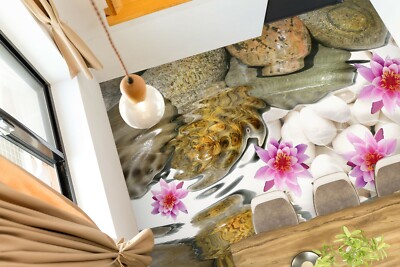 Papier Peint Photo 3D – Lotus En Pierre, 120 Sols, Fleurs, Sans Marque