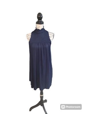Francesca's Mi Ami High Neck Tunic Blue Dress Size XXS Brand New