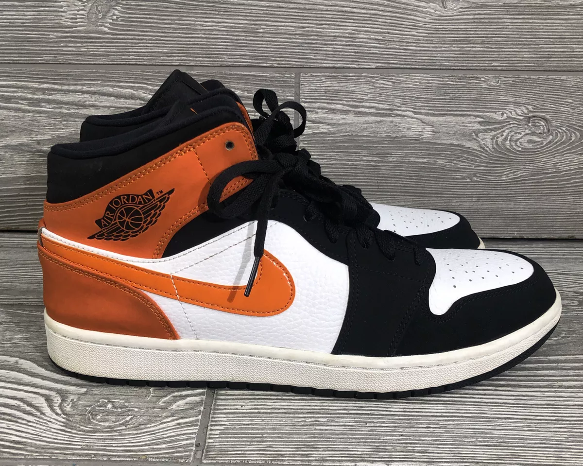 Nike Air Jordan 1 Mid Shattered Backboard 554724-058 Orange Black White Sz 10.5 Nike Air Jordan 1 Mid Shattered Backboard 554724-058 Orange Black White Sz 10.5