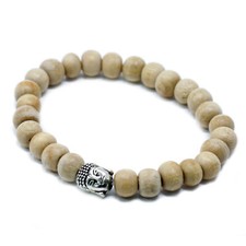Fragancia Sandalia Cuentas & Buddah Elástico Pulsera - Nuevo
