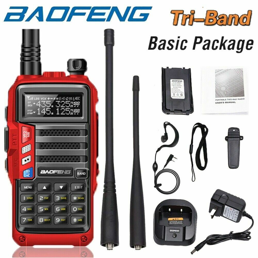 2 Pack Airiton&BAOFENG UV-S9 Plus Two Way Radio 2200mAh Battery Dual Band Ham Radio with Programming Cable Black 